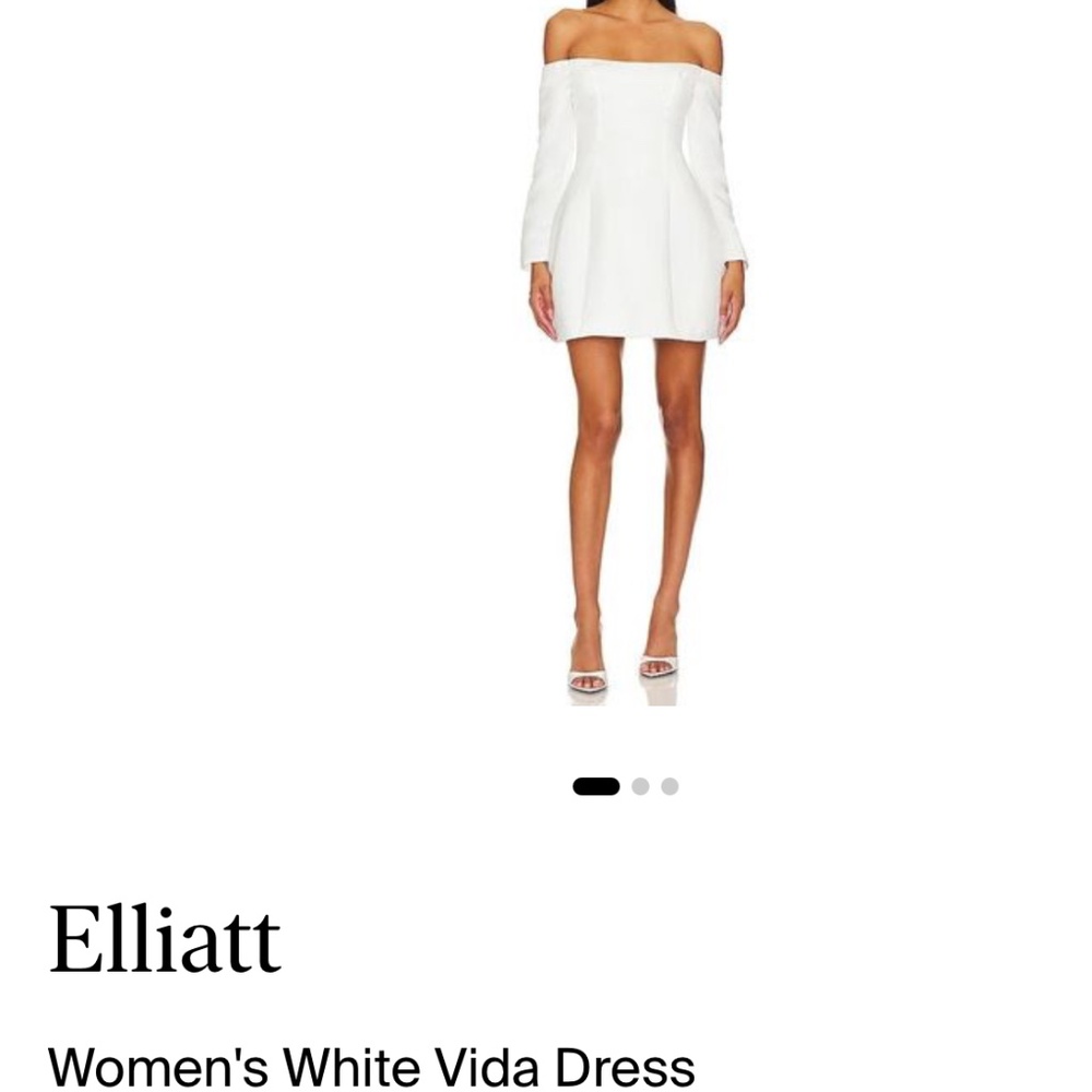 ELLIATT Vida Dress in white Ivory. - size M , off shoulder , bridal